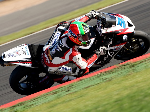 Allan Jon Venter, better known as AJ, during the 2010 British Supersport Championship riding for MAP Centurion Triumph Racing (Tim Keeton/Impact Images)